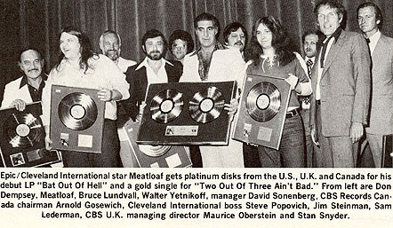 Meat Loaf, Jim Steinman and others accepting platinum and gold disks