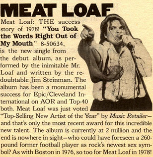 Meat Loaf: THE success story of 1978!
