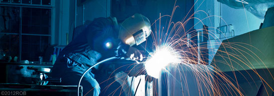 metalworking, sparks flying